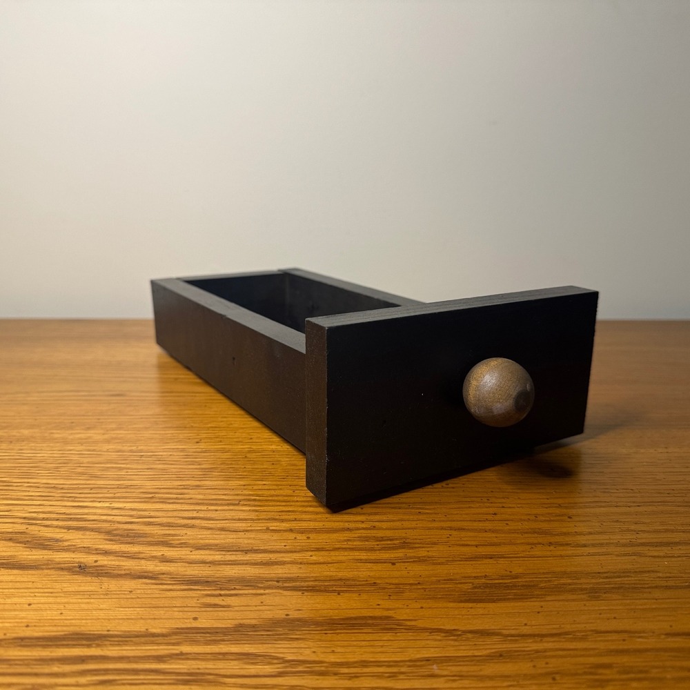 Decorative Black Solid Wood Faux Drawer Home Decor